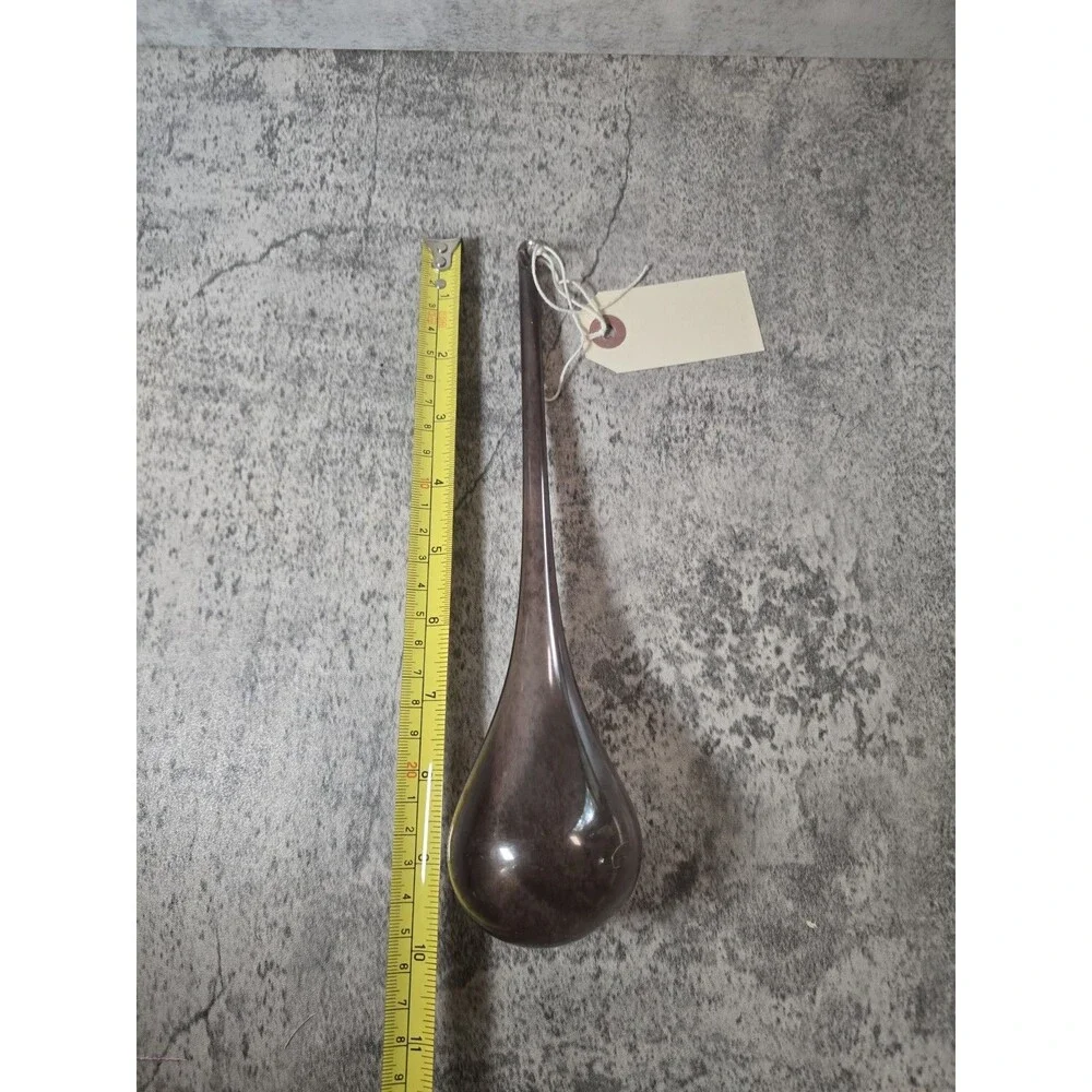 Jim Marvin Christmas Translucent Gray Blown Glass Long Teardrop Ornament 9